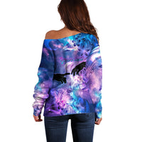I Love You In Every Universe Personalised Off Shoulder Sweater Polynesian Pattern Galaxy Style LT9 - Polynesian Pride