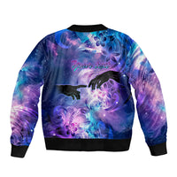 I Love You In Every Universe Personalised Sleeve Zip Bomber Jacket Polynesian Pattern Galaxy Style LT9 - Polynesian Pride