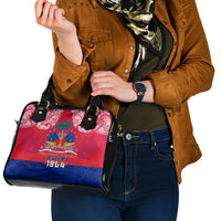 Haiti Independence Day Shoulder Handbag Libete Egalite Fratenite Ayiti 1804 With Polynesian Pattern LT9 - Polynesian Pride