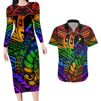 New Zealand LGBT Fern Heart Couples Matching Long Sleeve Bodycon Dress and Hawaiian Shirt Dont judge What You Dont Understand LT9 No Dress - Polynesian Pride