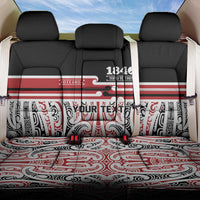 Personalised Toitu Te Tiriti Aotearoa 1840 Back Car Seat Cover Red Kowhaiwhai Puhoro LT9 One Size Black - Polynesian Pride