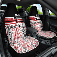 Personalised Toitu Te Tiriti Aotearoa 1840 Car Seat Cover Red Kowhaiwhai Puhoro LT9 One Size Black - Polynesian Pride