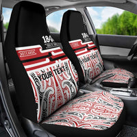 Personalised Toitu Te Tiriti Aotearoa 1840 Car Seat Cover Red Kowhaiwhai Puhoro LT9 - Polynesian Pride