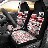 Personalised Toitu Te Tiriti Aotearoa 1840 Car Seat Cover Red Kowhaiwhai Puhoro LT9 - Polynesian Pride