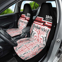 Personalised Toitu Te Tiriti Aotearoa 1840 Car Seat Cover Red Kowhaiwhai Puhoro LT9 - Polynesian Pride