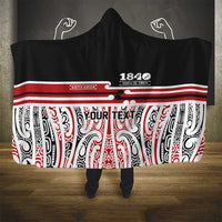 Personalised Toitu Te Tiriti Aotearoa 1840 Hooded Blanket Red Kowhaiwhai Puhoro - Polynesian Pride