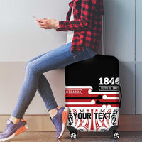 Personalised Toitu Te Tiriti Aotearoa 1840 Luggage Cover Red Kowhaiwhai Puhoro LT9 - Polynesian Pride
