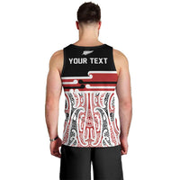 Personalised Toitu Te Tiriti Aotearoa 1840 Men Tank Top Red Kowhaiwhai Puhoro - Polynesian Pride