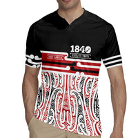 Personalised Toitu Te Tiriti Aotearoa 1840 Rugby Jersey Red Kowhaiwhai Puhoro - Polynesian Pride