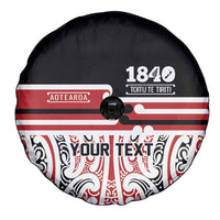 Personalised Toitu Te Tiriti Aotearoa 1840 Spare Tire Cover Red Kowhaiwhai Puhoro LT9 - Polynesian Pride