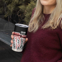 Personalised Toitu Te Tiriti Aotearoa 1840 Tumbler Cup Red Kowhaiwhai Puhoro LT9 - Polynesian Pride