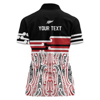 Personalised Toitu Te Tiriti Aotearoa 1840 Women Polo Shirt Red Kowhaiwhai Puhoro LT9 - Polynesian Pride