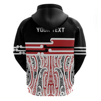 Personalised Toitu Te Tiriti Aotearoa 1840 Zip Hoodie Red Kowhaiwhai Puhoro LT9 - Polynesian Pride