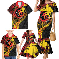 Papua New Guinea Tribal Tattoo Family Matching Mermaid Dress and Hawaiian Shirt 50th Independence Anniversary LT9 - Polynesian Pride