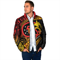 Papua New Guinea Tribal Tattoo Padded Jacket 50th Independence Anniversary - Polynesian Pride