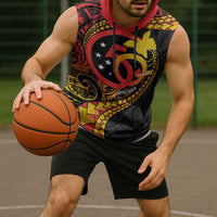 Papua New Guinea Tribal Tattoo Sleeveless Hoodie 50th Independence Anniversary - Polynesian Pride