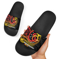 Papua New Guinea Tribal Tattoo Slide Sandals 50th Independence Anniversary - Polynesian Pride