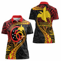 Papua New Guinea Tribal Tattoo Women Polo Shirt 50th Independence Anniversary LT9 - Polynesian Pride