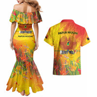 Papua New Guinea Unity in Diversity Couples Matching Mermaid Dress and Hawaiian Shirt 50th Indipendens Papua Niugini LT9 - Polynesian Pride