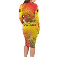 Papua New Guinea Unity in Diversity Family Matching Long Sleeve Bodycon Dress and Hawaiian Shirt 50th Indipendens Papua Niugini LT9 - Polynesian Pride