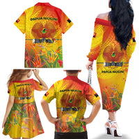 Papua New Guinea Unity in Diversity Family Matching Off The Shoulder Long Sleeve Dress and Hawaiian Shirt 50th Indipendens Papua Niugini LT9 - Polynesian Pride