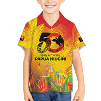 Papua New Guinea Unity in Diversity Family Matching Short Sleeve Bodycon Dress and Hawaiian Shirt 50th Indipendens Papua Niugini LT9 Son's Shirt Gold - Polynesian Pride