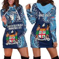 Personalised Fiji 54th Anniversary Hoodie Dress Siga Ni Bula Galala Marautaki O Viti LT9 - Polynesian Pride