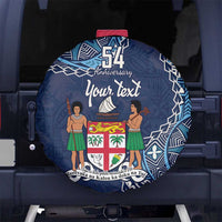 Personalised Fiji 54th Anniversary Spare Tire Cover Siga Ni Bula Galala Marautaki O Viti LT9 - Polynesian Pride