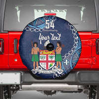 Personalised Fiji 54th Anniversary Spare Tire Cover Siga Ni Bula Galala Marautaki O Viti LT9 - Polynesian Pride