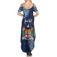 Personalised Fiji 54th Anniversary Summer Maxi Dress Siga Ni Bula Galala Marautaki O Viti LT9 - Polynesian Pride