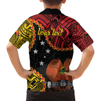 Personalised Papua New Guinea 49th Anniversary Family Matching Off Shoulder Maxi Dress and Hawaiian Shirt Hapi De bilong Indipendens Papua Niugini