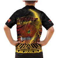 Personalised Papua New Guinea 49th Anniversary Family Matching Mermaid Dress and Hawaiian Shirt Bird of Paradise Unity In Diversity LT9 - Polynesian Pride