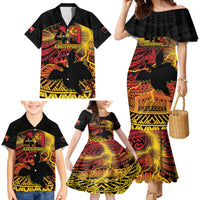 Personalised Papua New Guinea 49th Anniversary Family Matching Mermaid Dress and Hawaiian Shirt Bird of Paradise Unity In Diversity LT9 - Polynesian Pride