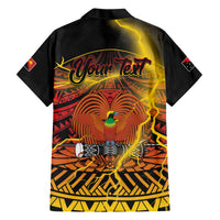 Personalised Papua New Guinea 49th Anniversary Family Matching Short Sleeve Bodycon Dress and Hawaiian Shirt Bird of Paradise Unity In Diversity LT9 - Polynesian Pride