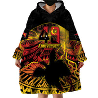 Personalised Papua New Guinea 49th Anniversary Wearable Blanket Hoodie Bird of Paradise Unity In Diversity LT9 - Polynesian Pride