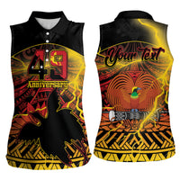 Personalised Papua New Guinea 49th Anniversary Women Sleeveless Polo Shirt Bird of Paradise Unity In Diversity LT9 - Polynesian Pride