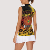 Personalised Papua New Guinea 49th Anniversary Women Sleeveless Polo Shirt Bird of Paradise Unity In Diversity LT9 - Polynesian Pride
