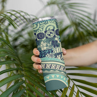 Hawaiian Hibiscus Tribal Vintage Motif Skinny Tumbler Ver 1 LT9 - Polynesian Pride