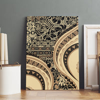 Hawaiian Hibiscus Tribal Vintage Motif Canvas Wall Art Ver 2
