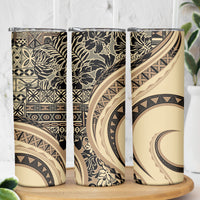 Hawaiian Hibiscus Tribal Vintage Motif Skinny Tumbler Ver 2 LT9 - Polynesian Pride