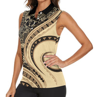 Hawaiian Hibiscus Tribal Vintage Motif Women Sleeveless Polo Shirt Ver 2 LT9 - Polynesian Pride