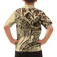 Hawaiian Hibiscus Tribal Vintage Motif Family Matching Puletasi and Hawaiian Shirt Ver 3 LT9 - Polynesian Pride
