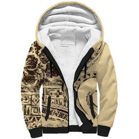 Hawaiian Hibiscus Tribal Vintage Motif Sherpa Hoodie Ver 3 LT9 Unisex Beige - Polynesian Pride