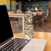 Hawaiian Hibiscus Tribal Vintage Motif Skinny Tumbler Ver 3 LT9 - Polynesian Pride