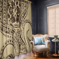 Hawaiian Hibiscus Tribal Vintage Motif Window Curtain Ver 3