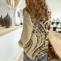 Hawaiian Hibiscus Tribal Vintage Motif Women Casual Shirt Ver 3 LT9 - Polynesian Pride
