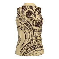 Hawaiian Hibiscus Tribal Vintage Motif Women Sleeveless Polo Shirt Ver 3 LT9 - Polynesian Pride