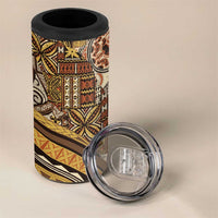 Hawaiian Hibiscus Tribal Vintage Motif 4 in 1 Can Cooler Tumbler Ver 4 LT9 - Polynesian Pride