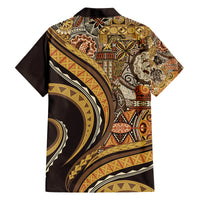 Hawaiian Hibiscus Tribal Vintage Motif Family Matching Off Shoulder Maxi Dress and Hawaiian Shirt Ver 4 LT9 - Polynesian Pride