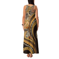 Hawaiian Hibiscus Tribal Vintage Motif Family Matching Tank Maxi Dress and Hawaiian Shirt Ver 4 LT9 - Polynesian Pride